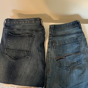 Mavi and Banana Republic Men's Straight Jeans - Dark and Medium Blue